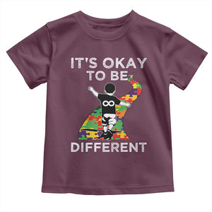 Autism Acceptance Toddler T Shirt It's Okay To Be Different TS14 Maroon Print Your Wear