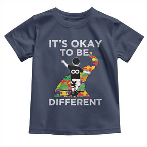 Autism Acceptance Toddler T Shirt It's Okay To Be Different TS14 Navy Print Your Wear