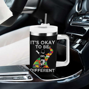 Autism Acceptance Tumbler With Handle It's Okay To Be Different TS14 Print Your Wear