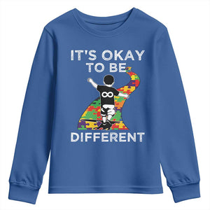 Autism Acceptance Youth Sweatshirt It's Okay To Be Different TS14 Royal Blue Print Your Wear
