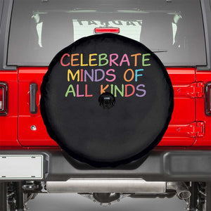 Autism Acceptance Spare Tire Cover Celebrate Minds of All Kinds TS14 Black Print Your Wear