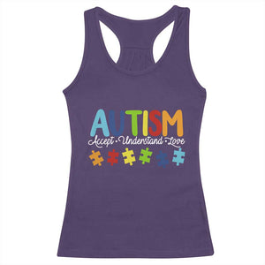Autism Acceptance Racerback Tank Top Accept Understand Love Special Education Teacher Gift TS14 Purple Print Your Wear