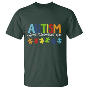 Autism Acceptance T Shirt Accept Understand Love Special Education Teacher Gift TS14 Dark Forest Green Print Your Wear