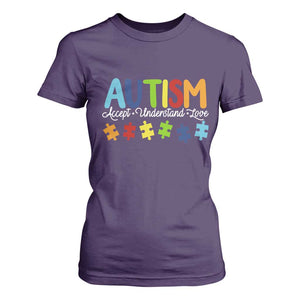 Autism Acceptance T Shirt For Women Accept Understand Love Special Education Teacher Gift TS14 Purple Print Your Wear