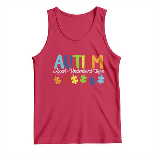 Autism Acceptance Tank Top Accept Understand Love Special Education Teacher Gift TS14 Red Print Your Wear