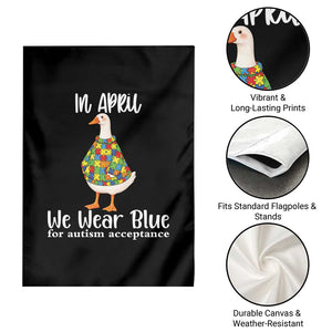 Funny Silly Goose Neurodivergent Support Garden Flag In April We Wear Blue For Autism Acceptance TS14 Print Your Wear
