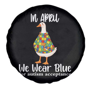 Funny Silly Goose Neurodivergent Support Spare Tire Cover In April We Wear Blue For Autism Acceptance TS14 Print Your Wear