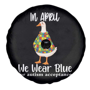 Funny Silly Goose Neurodivergent Support Spare Tire Cover In April We Wear Blue For Autism Acceptance TS14 Print Your Wear