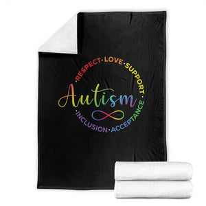 Autism Acceptance Throw Blanket Respect Love Support Autism Awareness Month TS14 Black Print Your Wear