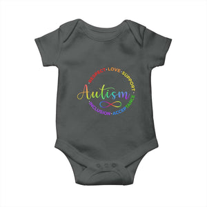 Autism Acceptance Baby Onesie Respect Love Support Autism Awareness Month TS14 Dark Heather Print Your Wear