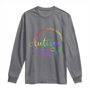 Autism Acceptance Long Sleeve Shirt Respect Love Support Autism Awareness Month TS14 Charcoal Print Your Wear