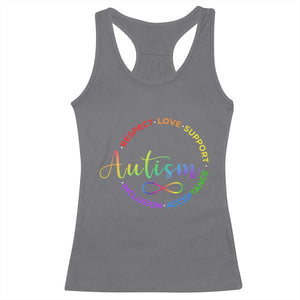 Autism Acceptance Racerback Tank Top Respect Love Support Autism Awareness Month TS14 Charcoal Print Your Wear