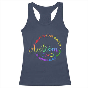 Autism Acceptance Racerback Tank Top Respect Love Support Autism Awareness Month TS14 Navy Print Your Wear