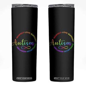 Autism Acceptance Skinny Tumbler Respect Love Support Autism Awareness Month TS14 Black Print Your Wear