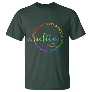 Autism Acceptance T Shirt Respect Love Support Autism Awareness Month TS14 Dark Forest Green Print Your Wear