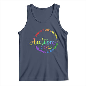 Autism Acceptance Tank Top Respect Love Support Autism Awareness Month TS14 Navy Print Your Wear