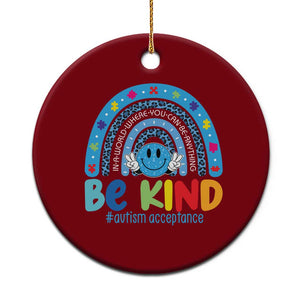 Autism Acceptance Ceramic Ornament Rainbow in April We Wear Blue Ribbon Autism TS14 1pc Red Print Your Wear