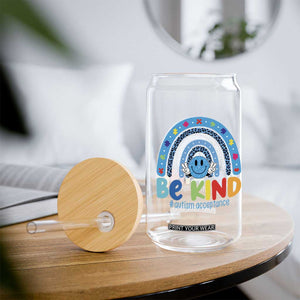 Autism Acceptance Glass Can Rainbow in April We Wear Blue Ribbon Autism TS14 Print Your Wear