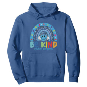 Autism Acceptance Hoodie Rainbow in April We Wear Blue Ribbon Autism TS14 Royal Blue Print Your Wear