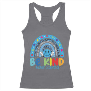 Autism Acceptance Racerback Tank Top Rainbow in April We Wear Blue Ribbon Autism TS14 Charcoal Print Your Wear