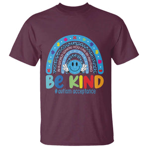 Autism Acceptance T Shirt Rainbow in April We Wear Blue Ribbon Autism TS14 Maroon Print Your Wear