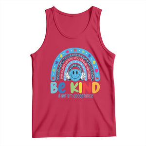 Autism Acceptance Tank Top Rainbow in April We Wear Blue Ribbon Autism TS14 Red Print Your Wear