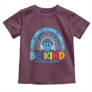 Autism Acceptance Toddler T Shirt Rainbow in April We Wear Blue Ribbon Autism TS14 Maroon Print Your Wear