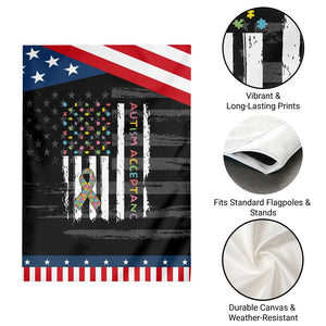 Autism Acceptance Garden Flag American Flag Neurodivergent Support Ribbon Puzzle TS14 Print Your Wear