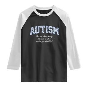 Autism Acceptance Raglan Shirt Autistic Acceptance Inspirational TS14 Black White Print Your Wear