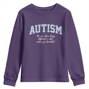Autism Acceptance Youth Sweatshirt Autistic Acceptance Inspirational TS14 Purple Print Your Wear