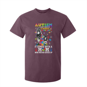 Autism Acceptance T Shirt For Kid Doesn't Come with a Manual Autism Mom TS14 Maroon Print Your Wear