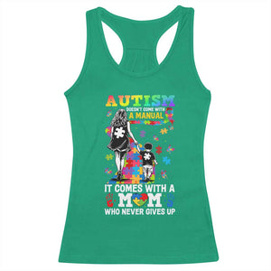 Autism Acceptance Racerback Tank Top Doesn't Come with a Manual Autism Mom TS14 Irish Green Print Your Wear