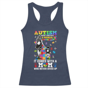 Autism Acceptance Racerback Tank Top Doesn't Come with a Manual Autism Mom TS14 Navy Print Your Wear