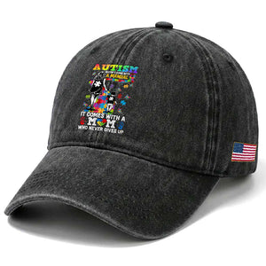Autism Acceptance Washed Cotton Baseball Cap Doesn't Come with a Manual Autism Mom TS14 Print Your Wear