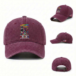 Autism Acceptance Washed Cotton Baseball Cap Doesn't Come with a Manual Autism Mom TS14 Washed Cap Universal Fit Burgundy Print Your Wear