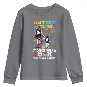 Autism Acceptance Youth Sweatshirt Doesn't Come with a Manual Autism Mom TS14 Charcoal Print Your Wear