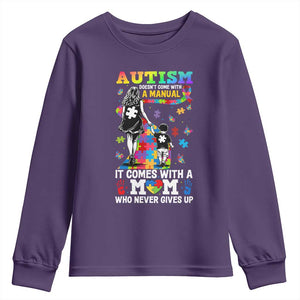 Autism Acceptance Youth Sweatshirt Doesn't Come with a Manual Autism Mom TS14 Purple Print Your Wear