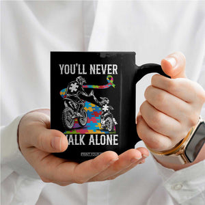 Autism Acceptance Coffee Mug Autism Dad Motocross Rider Father Son Support TS14 Print Your Wear