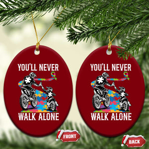 Autism Acceptance Ceramic Ornament Autism Dad Motocross Rider Father Son Support TS14 Print Your Wear