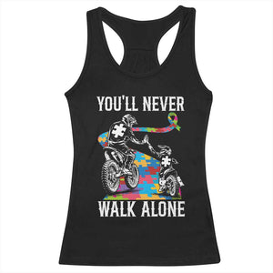 Autism Acceptance Racerback Tank Top Autism Dad Motocross Rider Father Son Support TS14 Black Print Your Wear