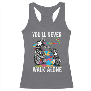 Autism Acceptance Racerback Tank Top Autism Dad Motocross Rider Father Son Support TS14 Charcoal Print Your Wear