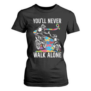 Autism Acceptance T Shirt For Women Autism Dad Motocross Rider Father Son Support TS14 Black Print Your Wear