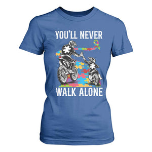 Autism Acceptance T Shirt For Women Autism Dad Motocross Rider Father Son Support TS14 Royal Blue Print Your Wear
