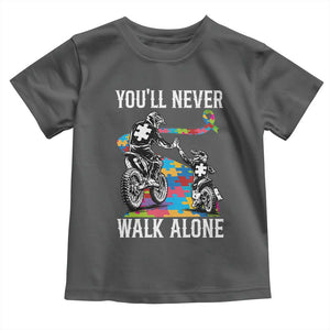 Autism Acceptance Toddler T Shirt Autism Dad Motocross Rider Father Son Support TS14 Dark Heather Print Your Wear
