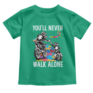 Autism Acceptance Toddler T Shirt Autism Dad Motocross Rider Father Son Support TS14 Irish Green Print Your Wear