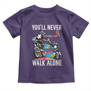 Autism Acceptance Toddler T Shirt Autism Dad Motocross Rider Father Son Support TS14 Purple Print Your Wear