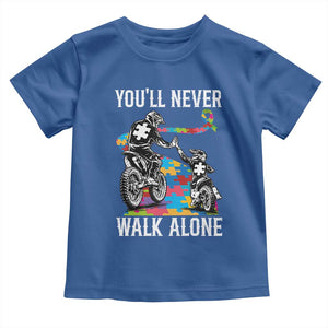 Autism Acceptance Toddler T Shirt Autism Dad Motocross Rider Father Son Support TS14 Royal Blue Print Your Wear