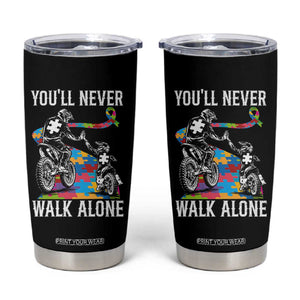 Autism Acceptance Tumbler Cup Autism Dad Motocross Rider Father Son Support TS14 Black Print Your Wear
