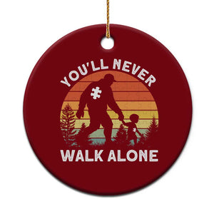Autism Acceptance Ceramic Ornament Autism Dad You'll Never Walk Alone Support TS14 1pc Red Print Your Wear
