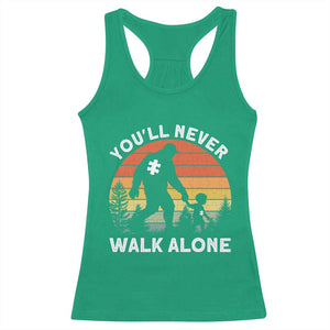 Autism Acceptance Racerback Tank Top Autism Dad You'll Never Walk Alone Support TS14 Irish Green Print Your Wear